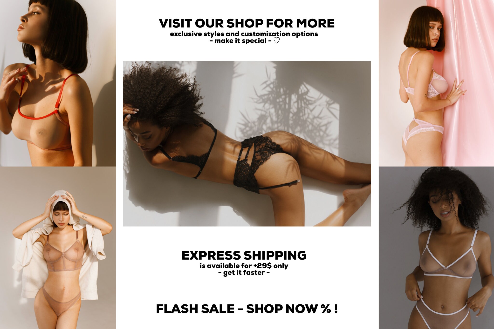 Naakt sexy mesh pure minimalistische trendy mode lingerie voor