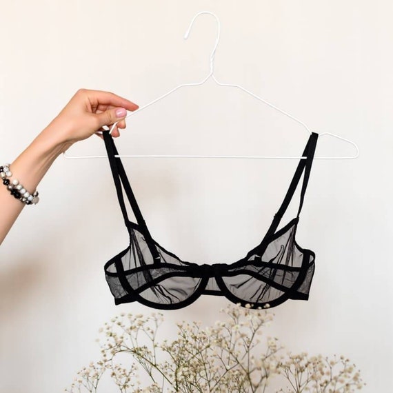 Sujetador transparente negro cheap