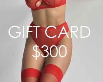 Sexy Valentines Gift Certificate voucher card 300 usd present for her lingerie lover girlfriend Anniversary Christmas gift Digital Instant