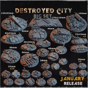 Destroyed City - Warhammer/AOS/Miniature Bases