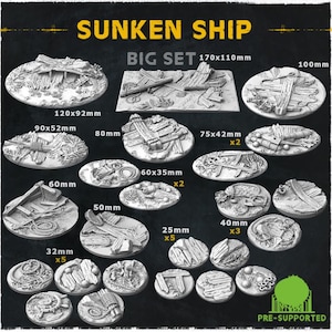 Versunkenes Schiff - Warhammer/AOS/Miniatur Basen
