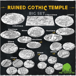 Ruined Gothic Temple - Warhammer/AOS/Miniature Bases