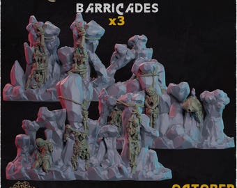 Cave of Death Barricades Basing Bits for  Wargaming | Basing Terrain