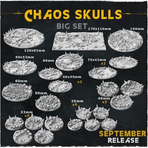 Chaos Skulls - Warhammer/AOS/Miniature Bases
