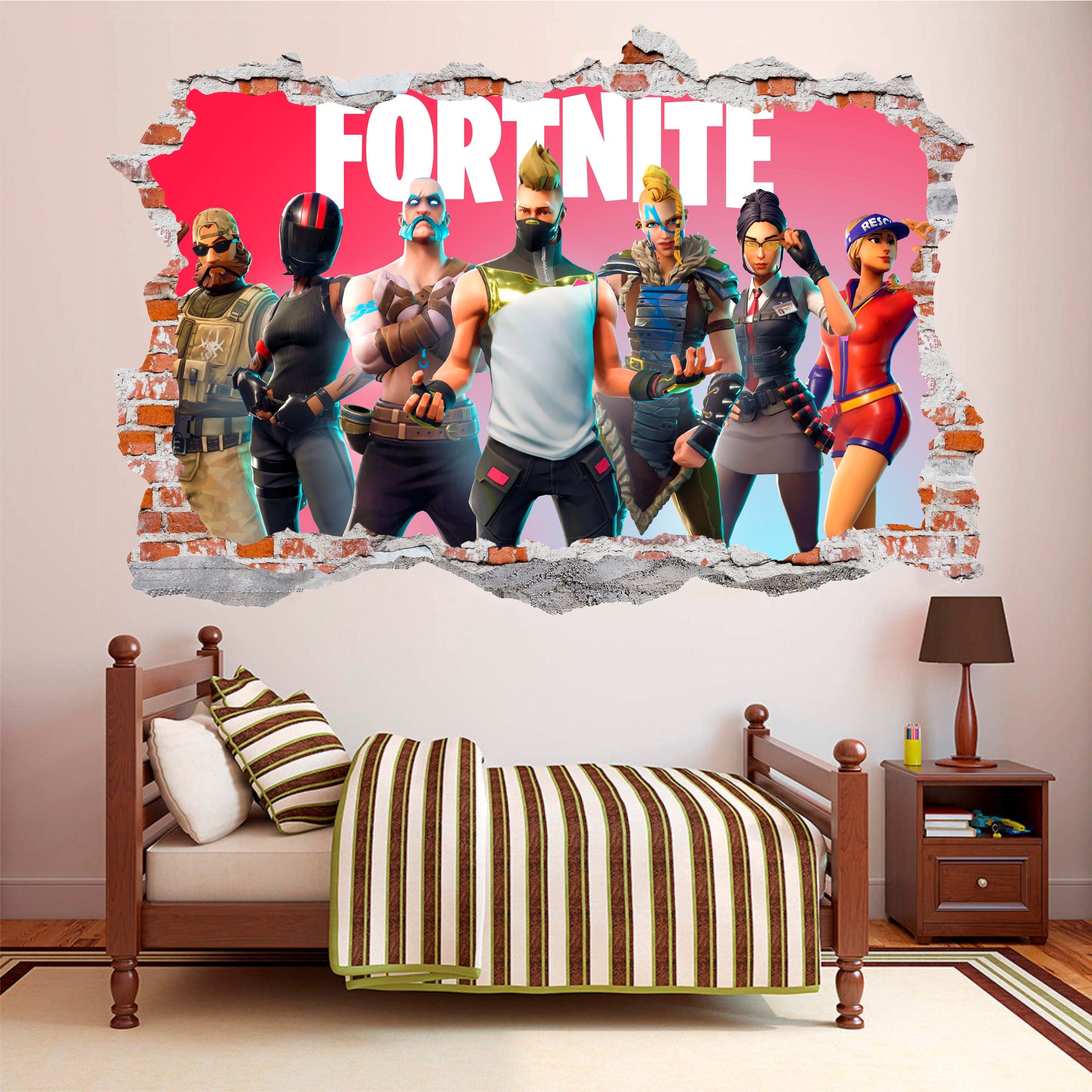 Fortnite 3D Smashed Wall Sticker Wall Decal Etsy