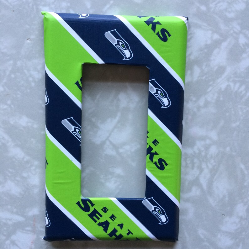 Nfl Football Team Seattle Washington Seahawks Wedding Housewarming Fathers Day Man Cave Bedroom Office Home Decor Rocker Light Switch Cover