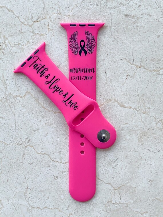 Cancer Watch Band Breast Cancer Awareness Watch Band Etsy