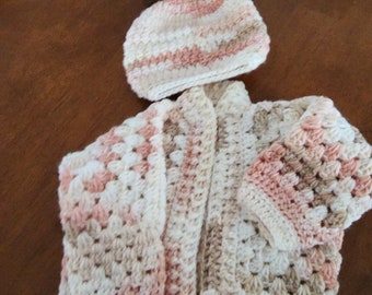 Hand crocheted Baby sweater set