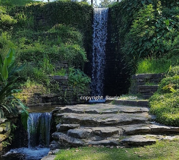 Greeting Card Waterfall Main Garden Hodges Gardens Louisiana Etsy