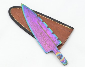 New Fantastic Sgian Dubh Heat Treated Damascus Steel Blank Blade Made in Sheffield England