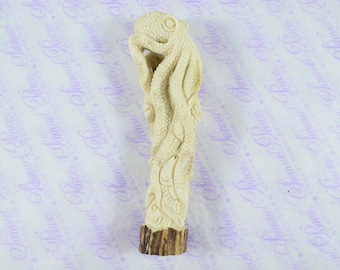 Fantastic Hand Carved Octopus Walking Stick Cane Top Handle Stag Antler Horn Made Sheffield England