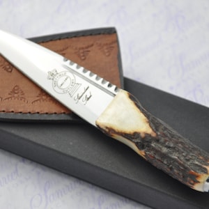New Fantastic Rare Genuine Sambar Stag Antler Horn Handle Sgian Dubh Made in Sheffield England