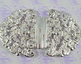 Fantastic Balmoral Pattern Silver Plated Nurses Buckle Handmade in Sheffield England 2024