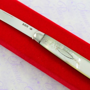 Pristine Silver Bladed Mother Of Pearl Fully Restored Sheffield Made Pen/Pocket Knife 1912