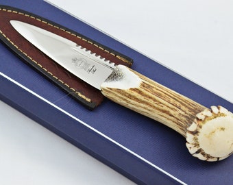 New Fantastic Genuine Stag Horn Full Crown Handle Sgian Dubh Made in Sheffield England 2024 Edition