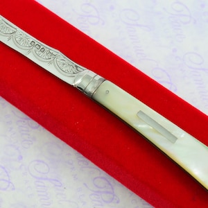 Pristine Silver Bladed Mother Of Pearl Fully Restored Sheffield Made Pen/Pocket Knife 1908