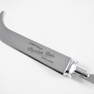 Gestempelt Sheffield Made Stainless Steel Kleines Käsemesser mit Wölbung