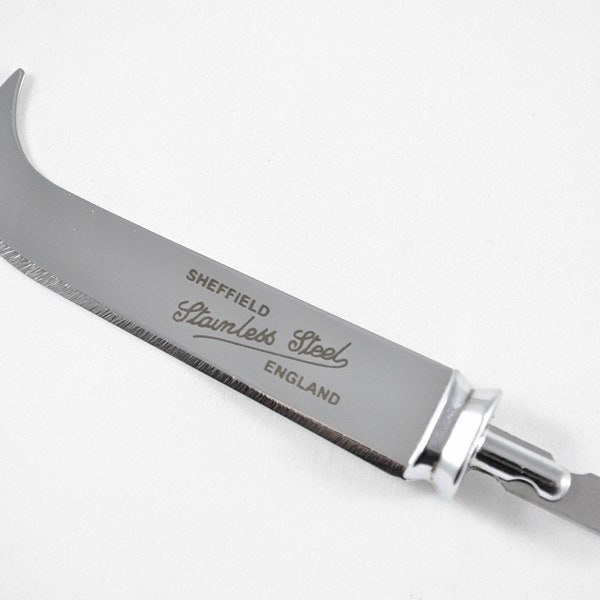 Stamped Sheffield Made Stainless Steel Small Cheese Knife with Bolster