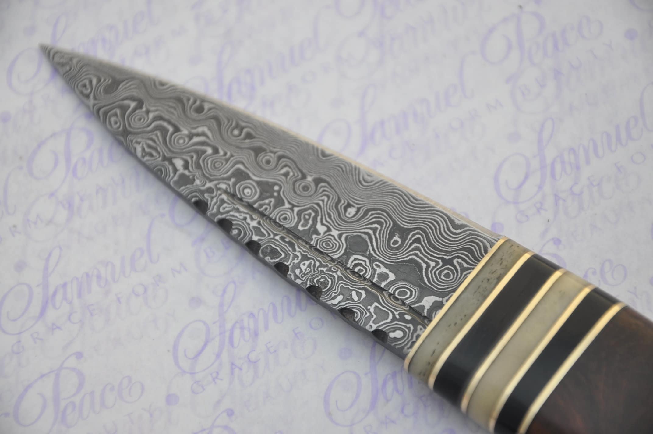 New Fantastic Genuine Machiche Handle Sgian Dubh Damascus Steel Made in ...