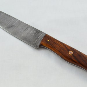One 1  Huge Genuine Rosewood Handle Damascus Steel Steak Knife Made In Sheffield England