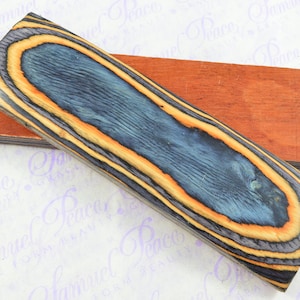 NEW Pair of Slate & Burnt Orange Laminated Wood Knife Scales Knife Making Parts Wood Blanks