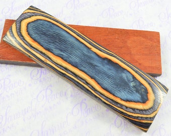 NEW Pair of Slate & Burnt Orange Laminated Wood Knife Scales Knife Making Parts Wood Blanks