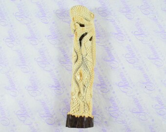Fantastic Hand Carved Octopus Walking Stick Cane Top Handle Stag Antler Horn Made Sheffield England