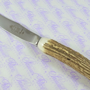 One New Hump Back Genuine Stag/Antler Handle Steak Knife Made Sheffield England