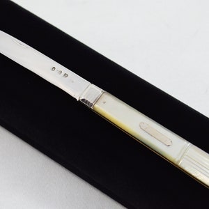 Pristine Silver Bladed Mother Of Pearl Fully Restored Sheffield Made Pen/Pocket Knife 1841