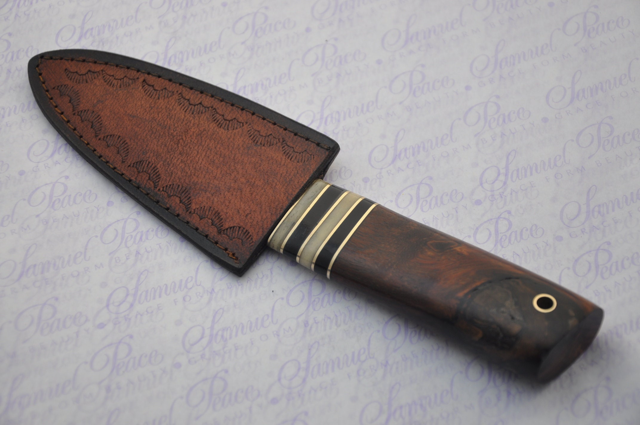 New Fantastic Genuine Machiche Handle Sgian Dubh Damascus Steel Made in ...