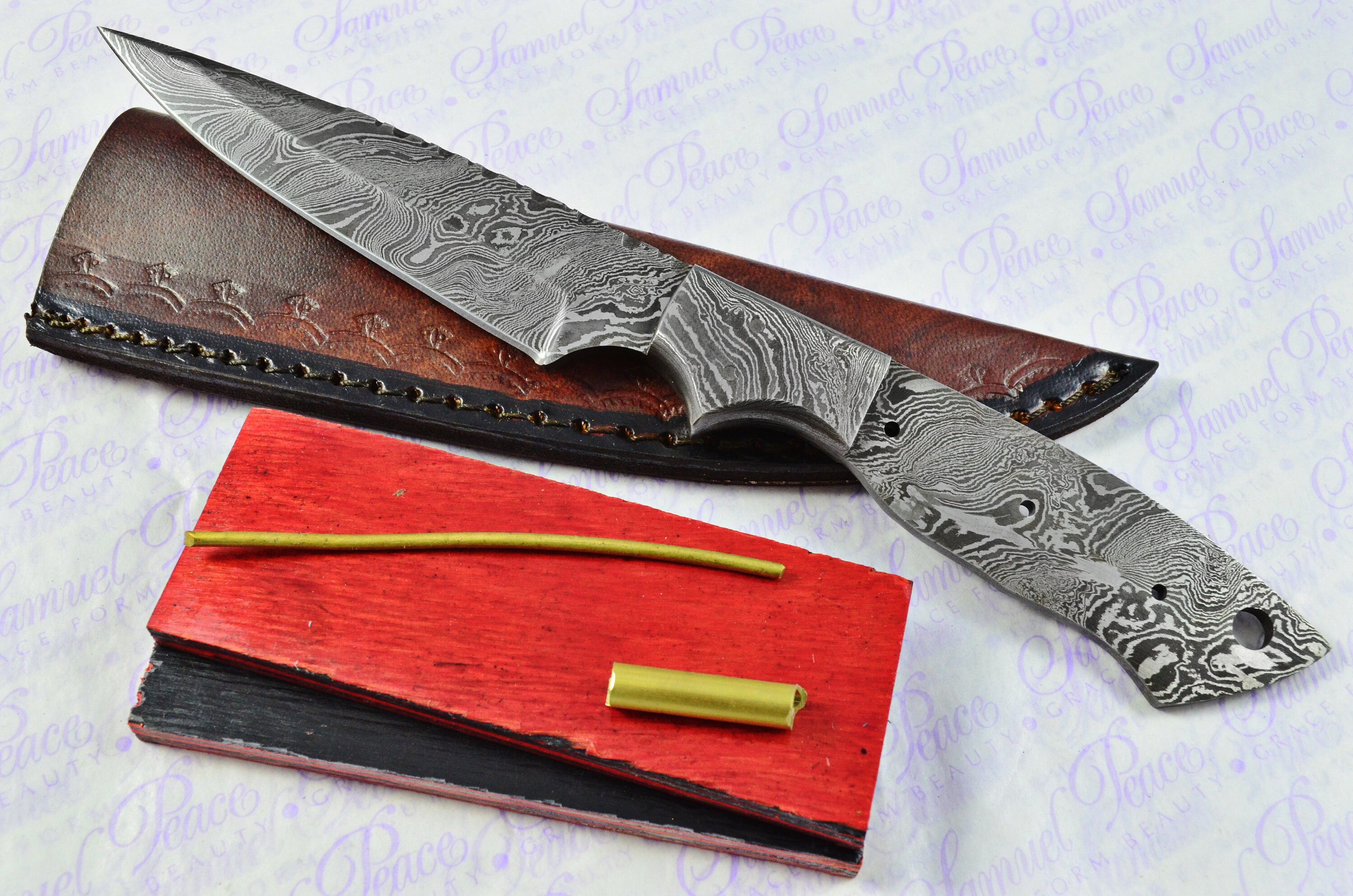 Knife Making Kit Damascus Steel Hunting/Bushcraft Knife Etsy