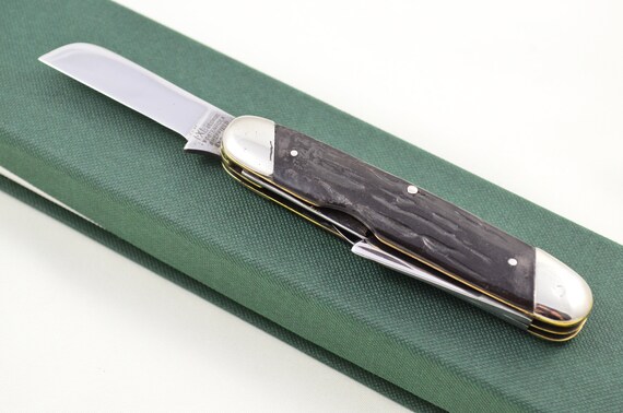 George Wolstenholme Sheffield Made 4 Blade Stag Antler Scaled Pen
