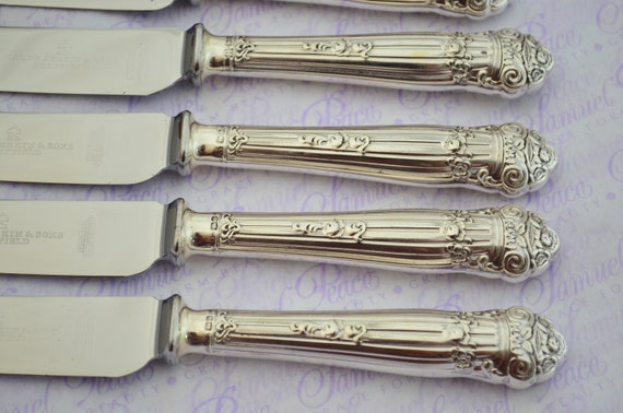 James Dixon 4 Pairs of Sterling Silver Table and Dessert Knives