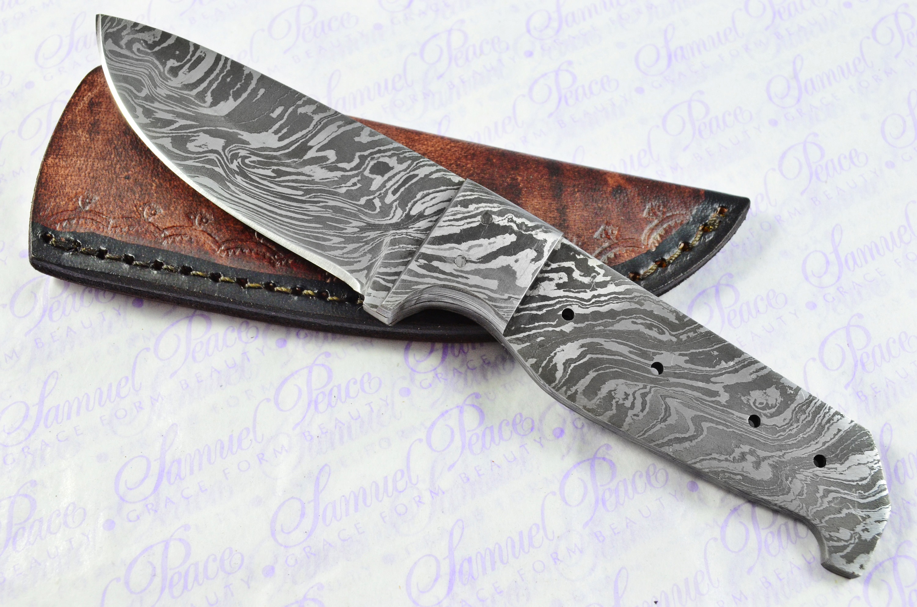 Knife Making Kit Damascus Steel Hunting/Bushcraft Knife Etsy