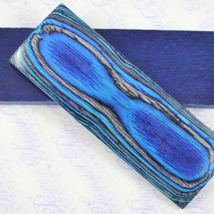 Pair of Aqua Blue & Seal Gray Laminated Wood Knife Scales Knife Making Parts Wood Blanks