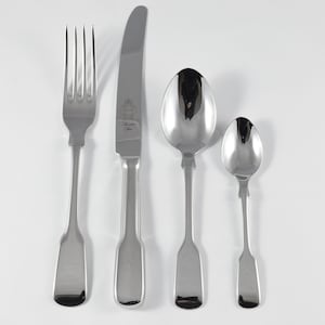 New Old English Fiddle Pattern 4 Piece place Setting Made in Sheffield England Stainless Steel Cutlery Fantastic