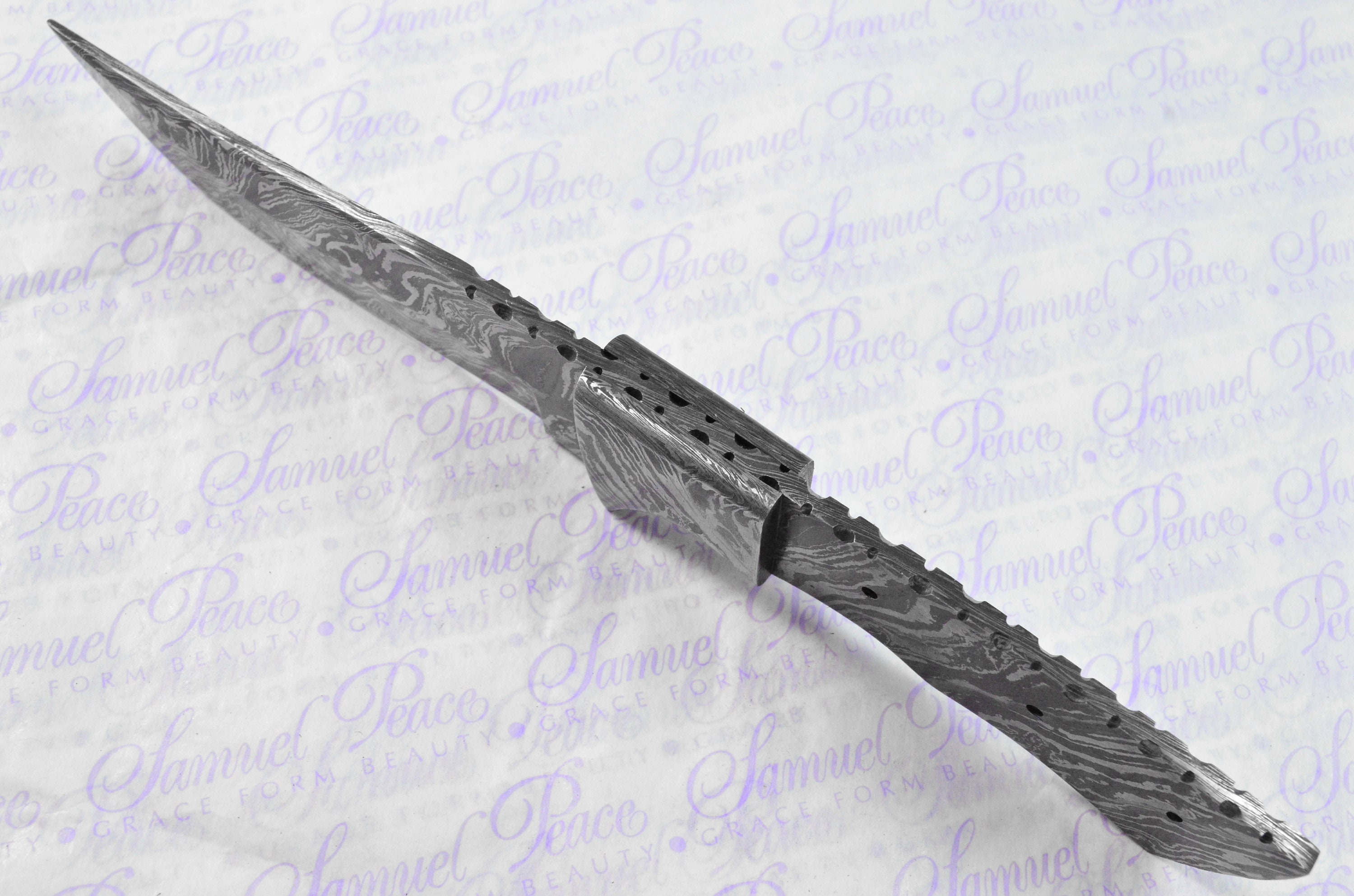 Knife Making Kit Damascus Steel Hunting/bushcraft Knife Etsy