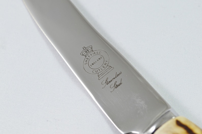 Genuine Stag Handled Dessert Knife Sheffield England Etsy