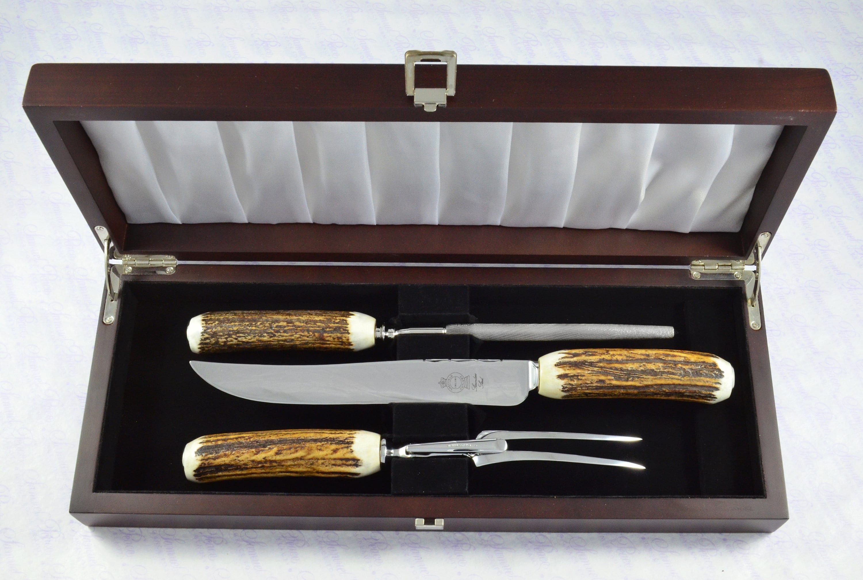 Genuine Stag/antler Handle 3 Piece Carving Set Cased Made in Etsy UK