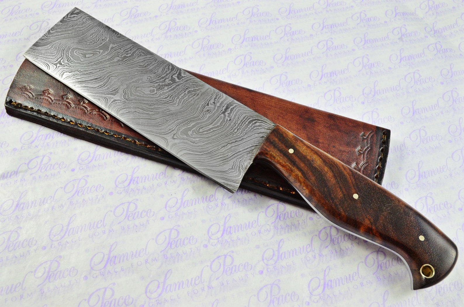 Kitchen Knife Making Kit Fantastic Damascus Steel Cleaver Etsy