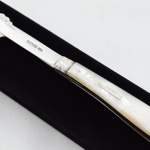 Pristine Silver Bladed Mother Of Pearl Fully Restored Sheffield Made Pen/Pocket Knife with Orange Peeler 1904