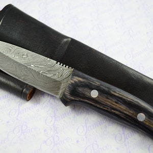 New Fantastic Sheffield Made Damascus Steel Hunting/Bushcraft Knife Micarta Scales Unbelievable l@@k