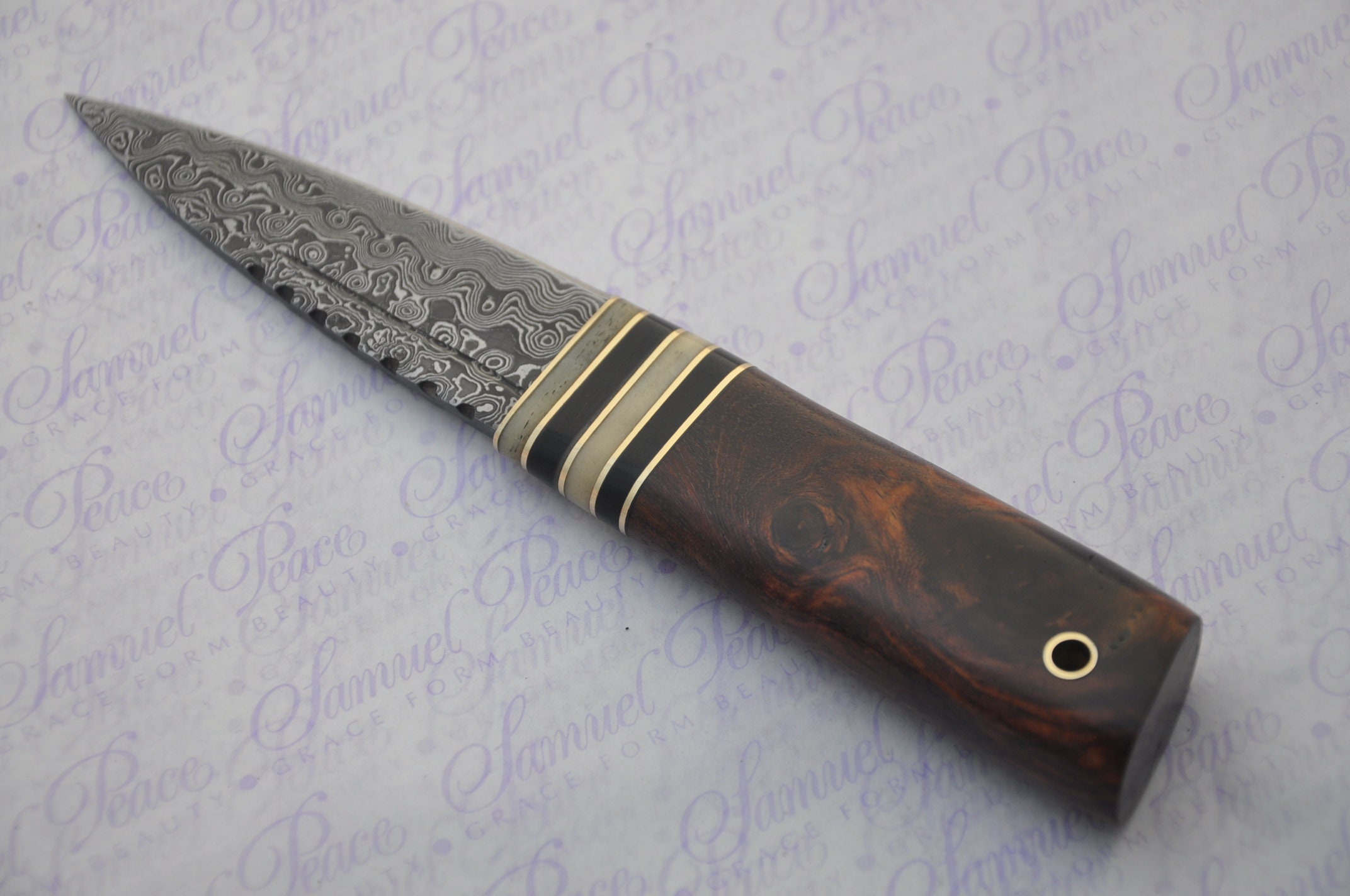 New Fantastic Genuine Machiche Handle Sgian Dubh Damascus Steel Made in ...