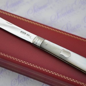 Pristine Silver Bladed Mother Of Pearl Fully Restored Sheffield Made Pen/Pocket Knife 1864