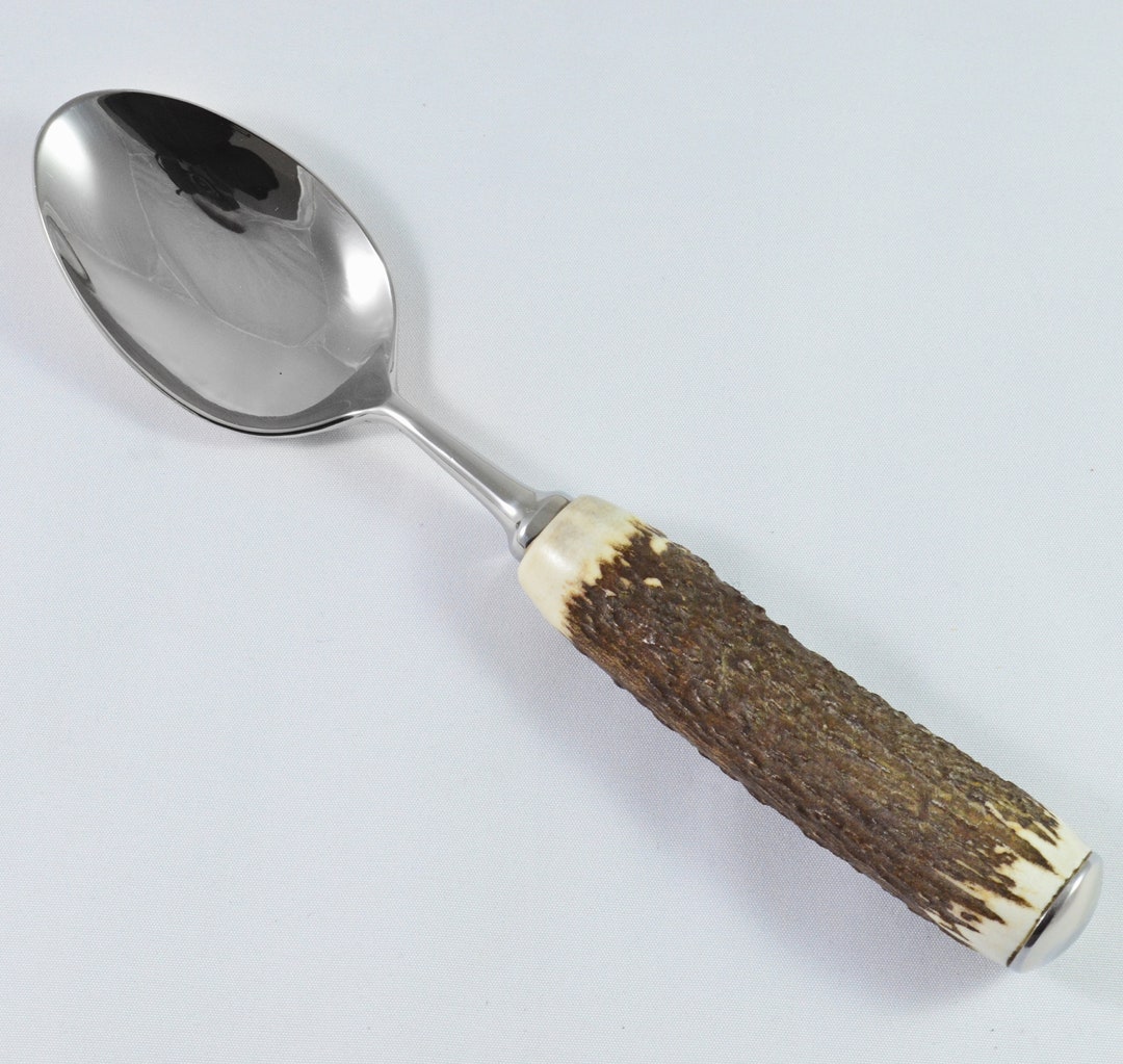 Genuine Stag Handled Table/serving Spoon Sheffield England Etsy