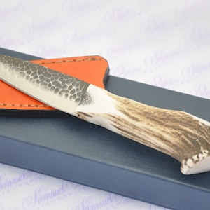Neue echten Hand geschmiedete voller Krone Hirsch Griff Sheffield Sgian Dubh verpackt mit unzähligen Lederscheide