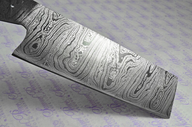 Kitchen Knife Making Kit Fantastic Damascus Steel Cleaver Etsy