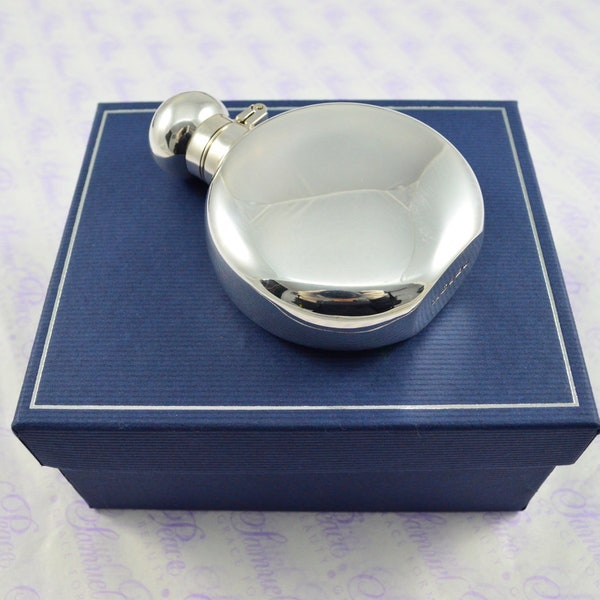 2oz Sterling Silver Hip Flask Bayonet Top Hallmarked 2021 Sheffield Engeland