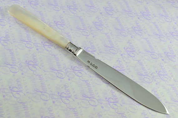 Mappin and Webb Mother of Pearl & Silver Blade Letter Opener/paper