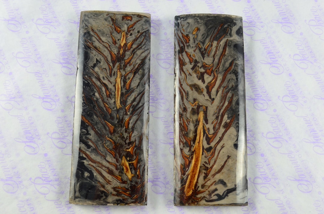 Pair of Pine Resin Knife Scales Knife Making Parts Knife Blanks Etsy